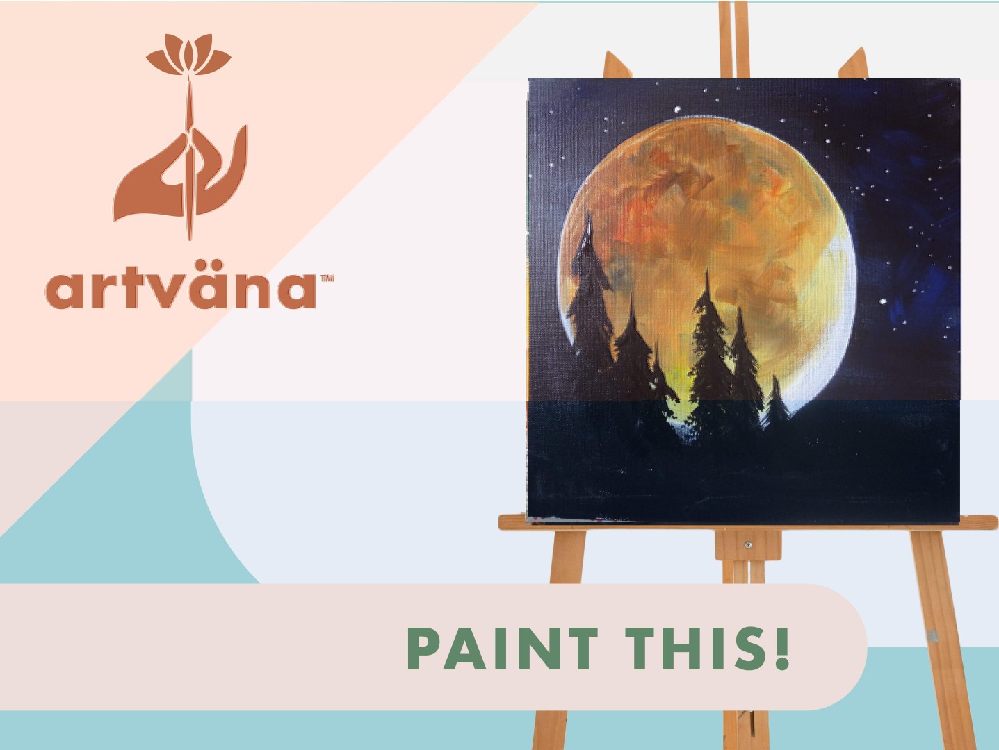 Artvana paint and sip art class Harvest Moon